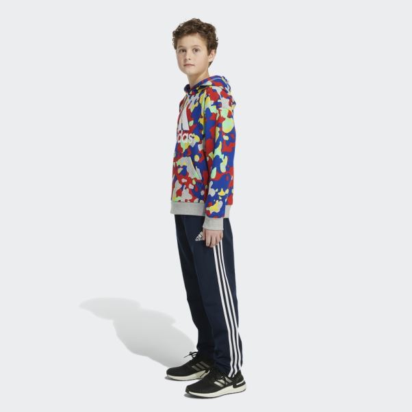 Sweat à Capuche Imprimé Camouflage Adidas Gris Moyen