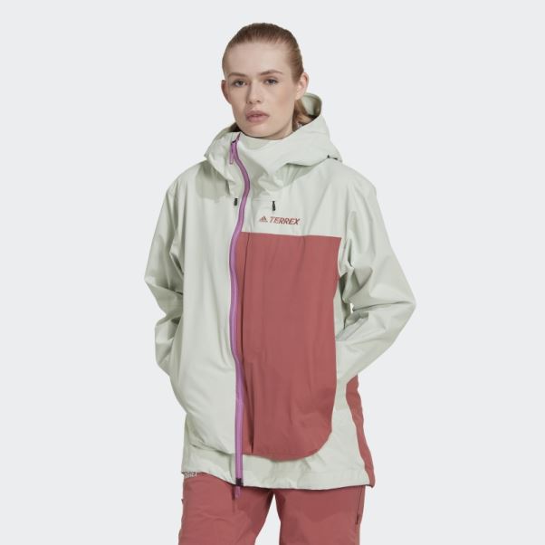 Veste De Snow Adidas Terrex Myshelter 3 Couches Gore Tex Rouge