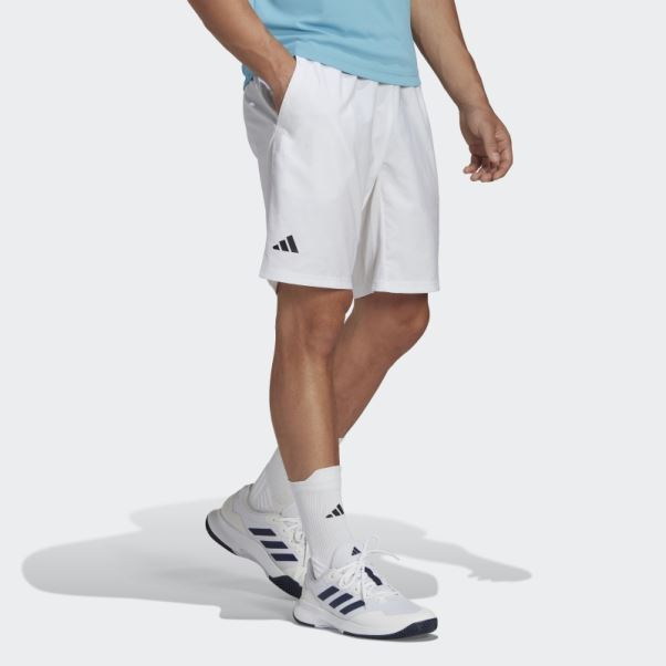 Short De Tennis Adidas Club 3 Bandes Blanc