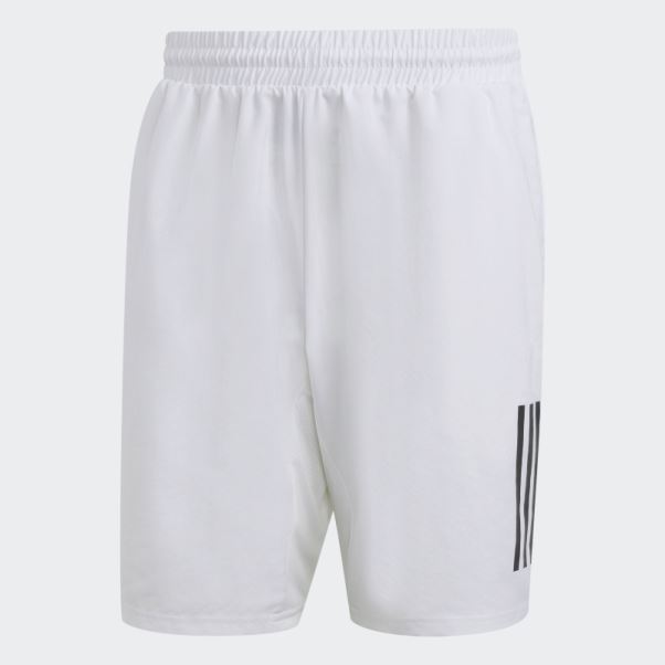 Short De Tennis Adidas Club 3 Bandes Blanc