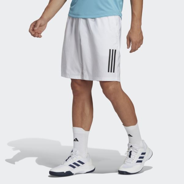Short De Tennis Club 3 Bandes Adidas Blanc
