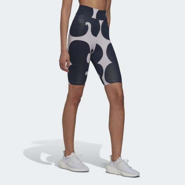 Adidas Purple Tint Marimekko Rib Short Leggings Longueur Genou
