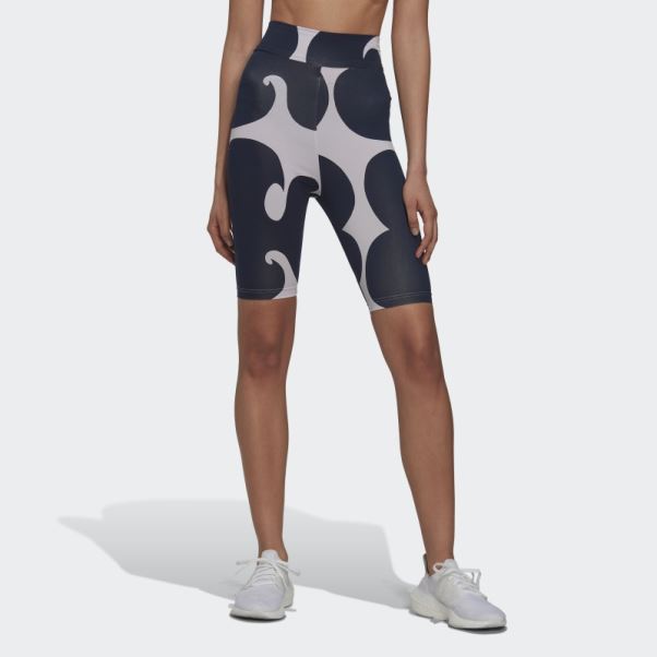 Marimekko Rib Short Leggings Longueur Genou Violet Teinte Adidas