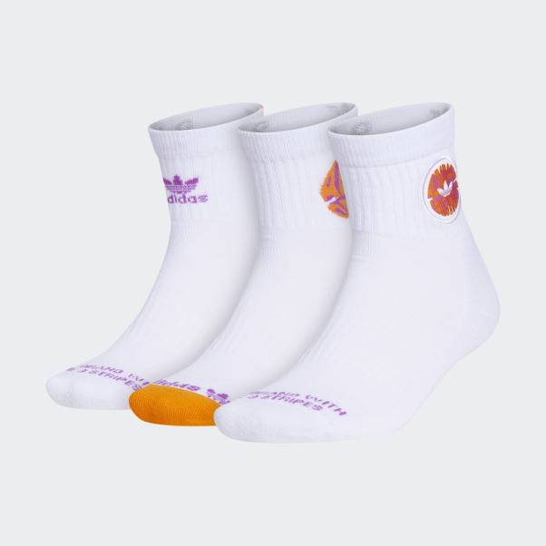 Adidas Socquettes Spiral Quarter 3 Paires Blanc