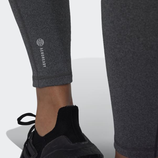 Legging Adidas Yoga Studio 7/8 Gris Foncé Chiné Chaud