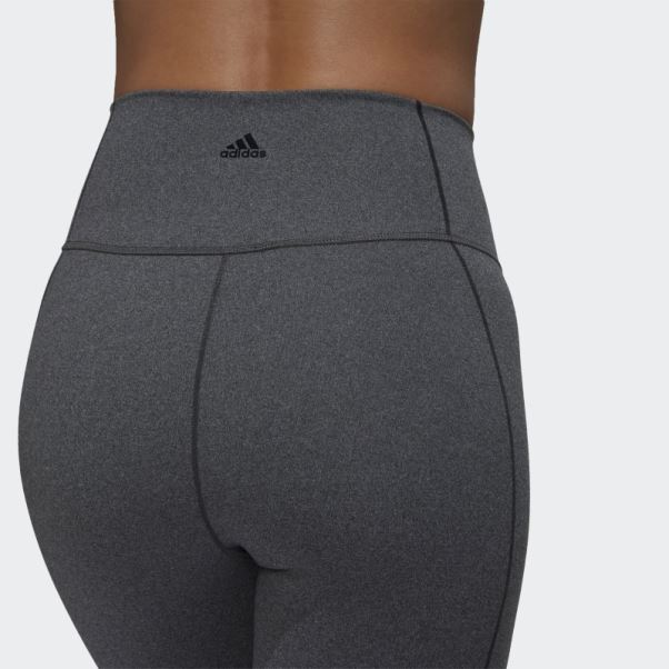 Legging Adidas Yoga Studio 7/8 Gris Foncé Chiné Chaud