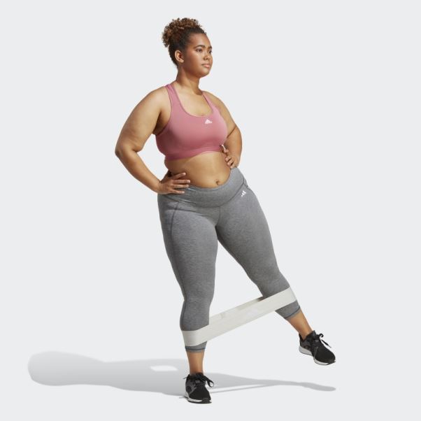 Legging Optime Stash Pocket Training 7/8 Gris Foncé Chiné (grande Taille) Adidas