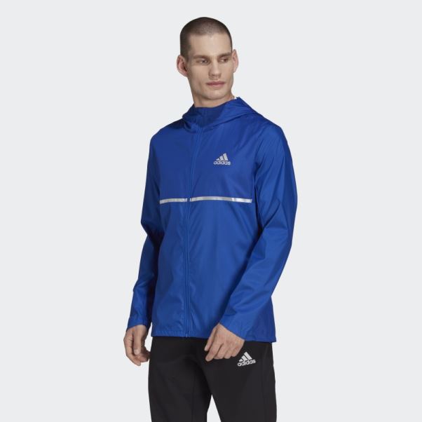 Adidas Possède La Veste De Course Bleu Royal