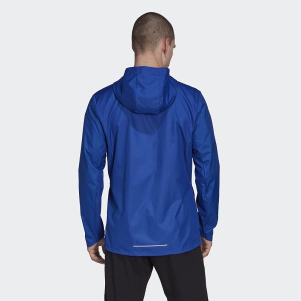 Adidas Possède La Veste De Course Bleu Royal