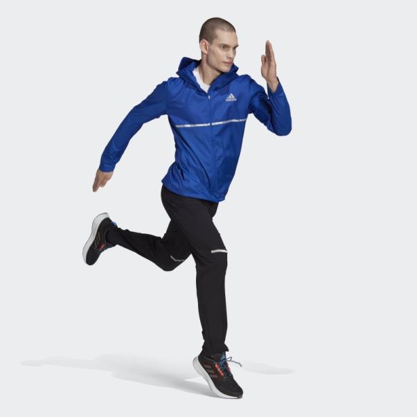 Adidas Possède La Veste De Course Bleu Royal