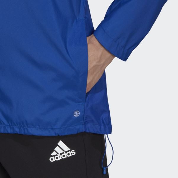 Adidas Possède La Veste De Course Bleu Royal