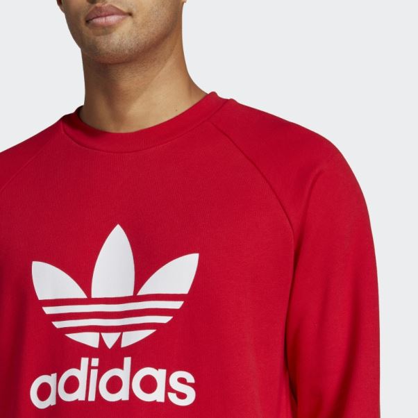 Sweat Adidas Scarlet Adicolor Classics Trèfle Ras Du Cou