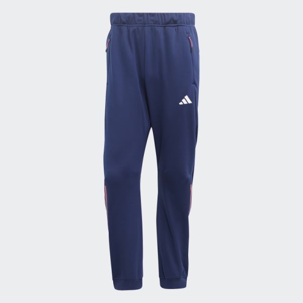 Pantalon De Jogging D'entraînement Adidas Train Icon Bleu Foncé à 3 Bandes