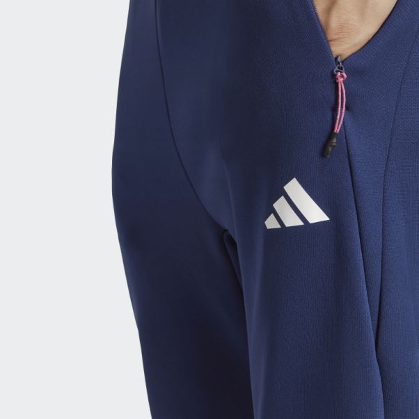 Pantalon De Jogging D'entraînement Adidas Train Icon Bleu Foncé à 3 Bandes