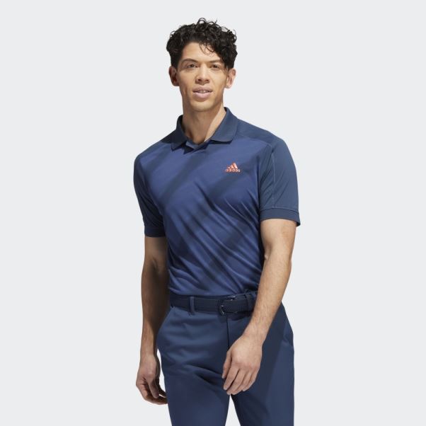 Polo Adidas Bleu Marine Imprimé Tendance