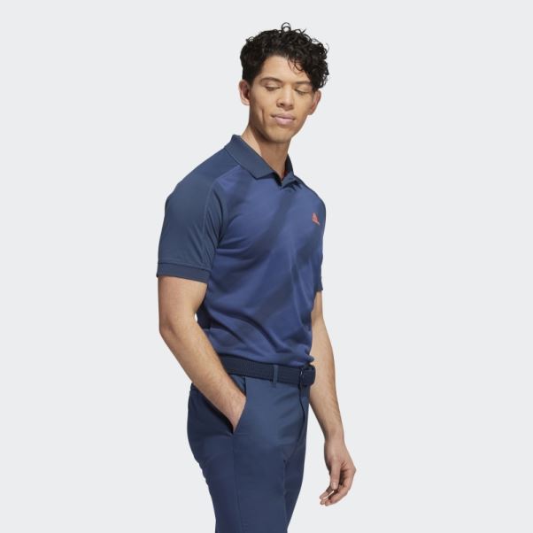 Polo Bleu Marine à Imprimé Tendance Adidas