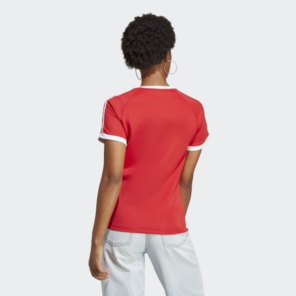 Adicolor Classics T-shirt Slim à 3 Bandes écarlate Adidas