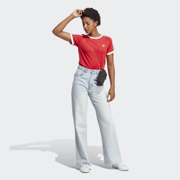 Adicolor Classics T-shirt Slim à 3 Bandes écarlate Adidas