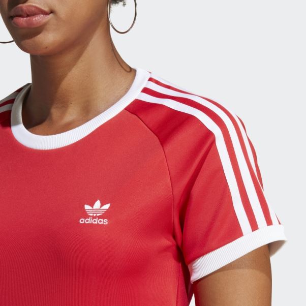 Adicolor Classics T-shirt Slim à 3 Bandes écarlate Adidas