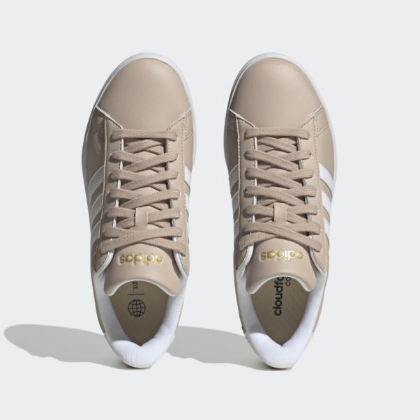 Taupe Adidas Grand Court Cloudfoam Lifestyle Court Confort Chaussures