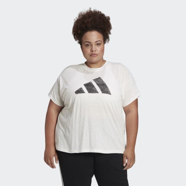 T-shirt Adidas Future Icons Winners 3.0 Blanc Chiné (grande Taille)