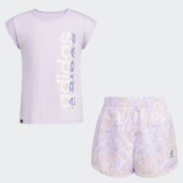 Adidas Violet Teinte Mel Tee Wvn Aop Ensemble Court