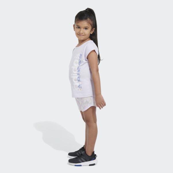 Adidas Violet Teinte Mel Tee Wvn Aop Ensemble Court