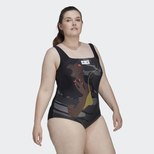 Thebe Magugu Maillot De Bain (grande Taille) Carbone Adidas