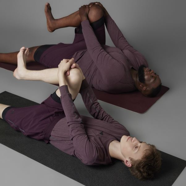 Authentique Balance Yoga Haut à Manches Longues Bordeaux Adidas