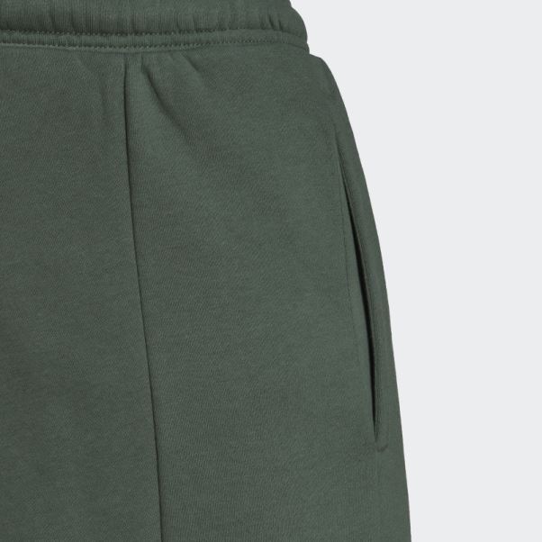 Chaud Adidas Stadium Polaire Badge De Sport Menotté Pantalon Vert Oxyde