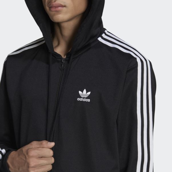 Veste De Survêtement Zippée à Capuche Adidas Adicolor Classics Noir