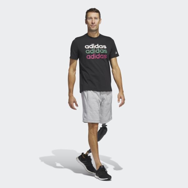 T-shirt Graphique Adidas Multi Linear Sportswear Noir (manches Courtes)