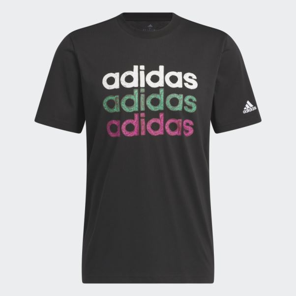 T-shirt Graphique Adidas Multi Linear Sportswear Noir (manches Courtes)