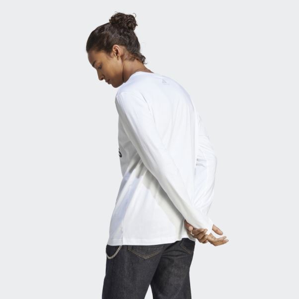 T-shirt Manches Longues Adidas Essentials Blanc