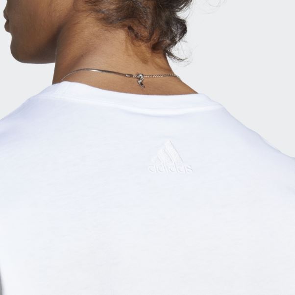 T-shirt Manches Longues Adidas Essentials Blanc