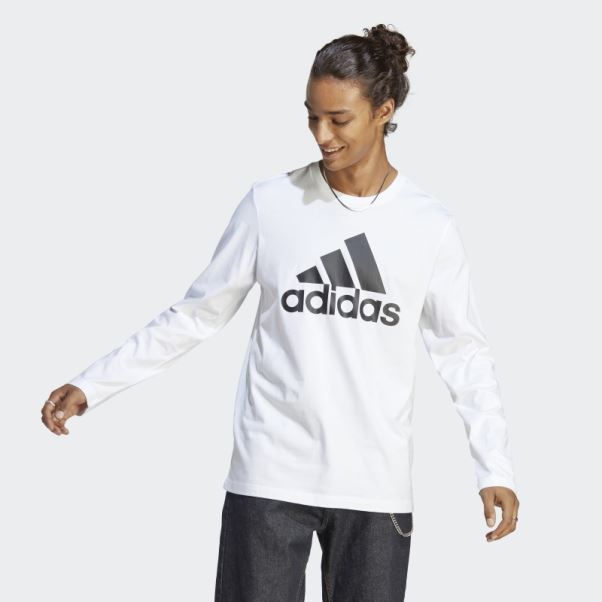 Tee Shirt Manches Longues Essentials Adidas Blanc