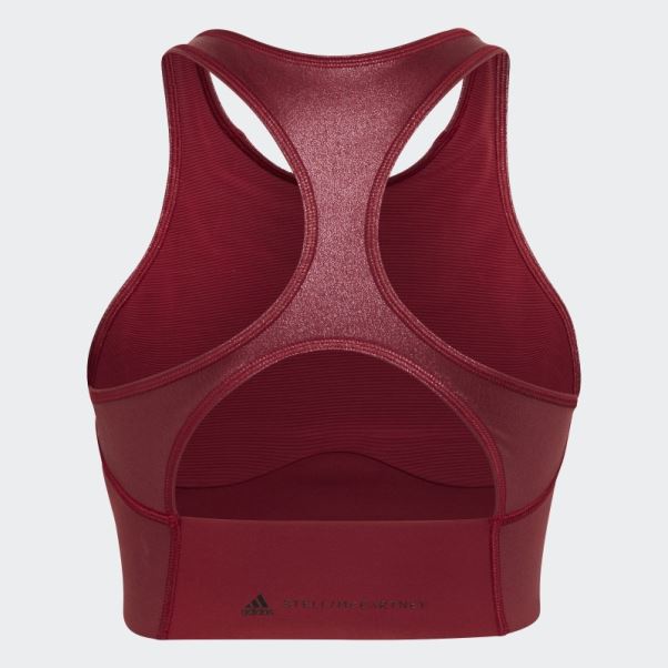 Adidas By Stella Mccartney Crop Top D'entraînement Brillant Bordeaux Chaud