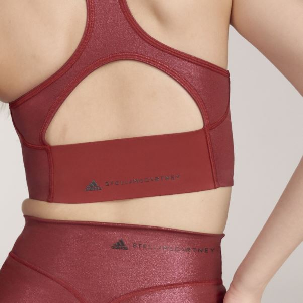 Adidas By Stella Mccartney Crop Top D'entraînement Brillant Bordeaux Chaud
