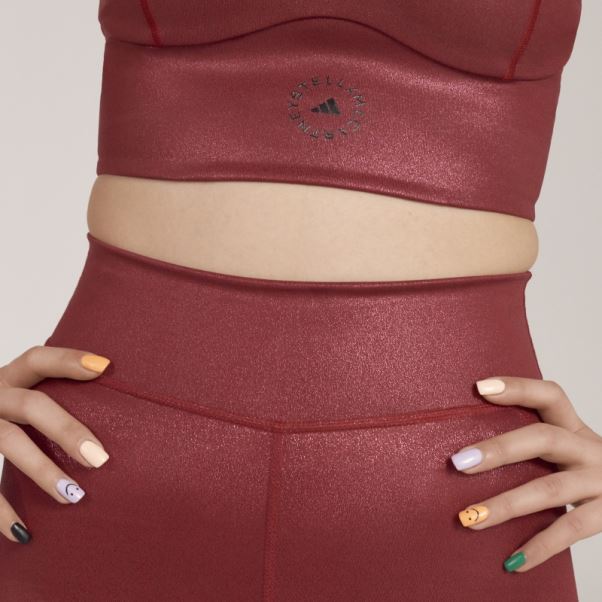 Adidas By Stella Mccartney Crop Top D'entraînement Brillant Bordeaux Chaud