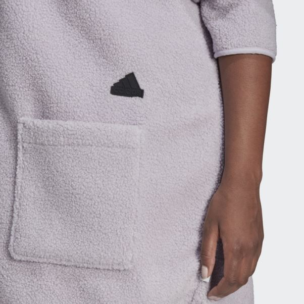 Haut De Survêtement Long à Capuche En Polaire (grande Taille) Adidas Silver Dawn