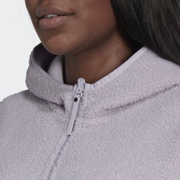 Haut De Survêtement Long à Capuche En Polaire (grande Taille) Adidas Silver Dawn