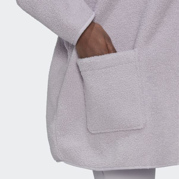 Haut De Survêtement Long à Capuche En Polaire (grande Taille) Adidas Silver Dawn