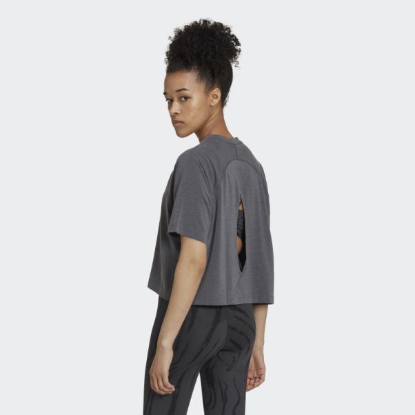 Aeroready Wrap-back Tee Adidas Gris Foncé Chiné