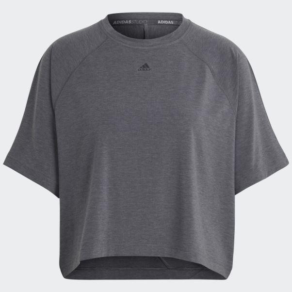 Aeroready Wrap-back Tee Adidas Gris Foncé Chiné