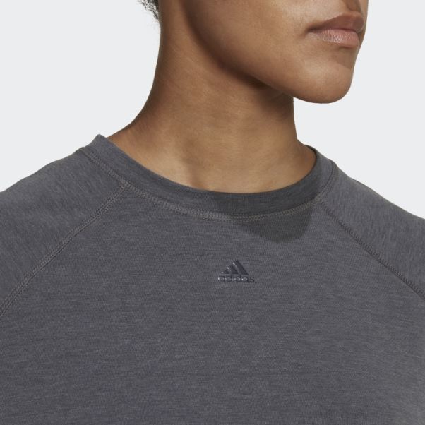 Aeroready Wrap-back Tee Adidas Gris Foncé Chiné