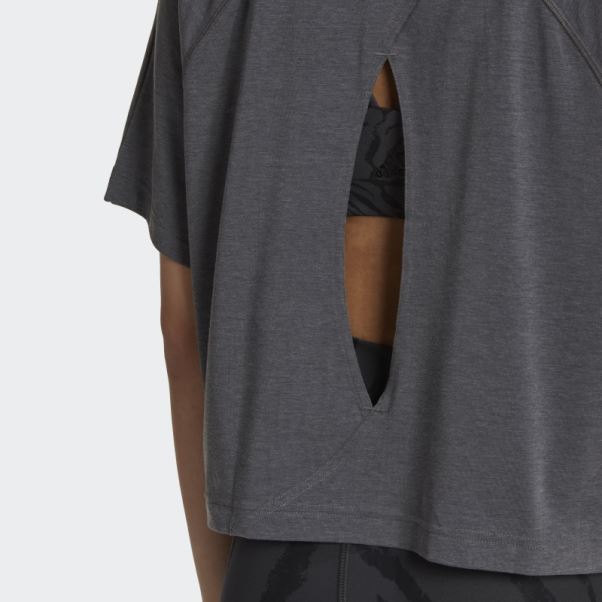 Aeroready Wrap-back Tee Adidas Gris Foncé Chiné
