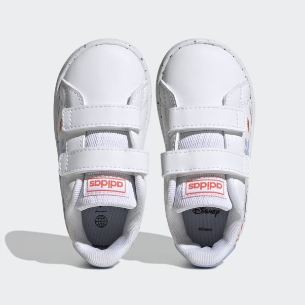 Adidas X Disney Avantage Moana Chaussures à Crochets Et Boucles Mode Blanc