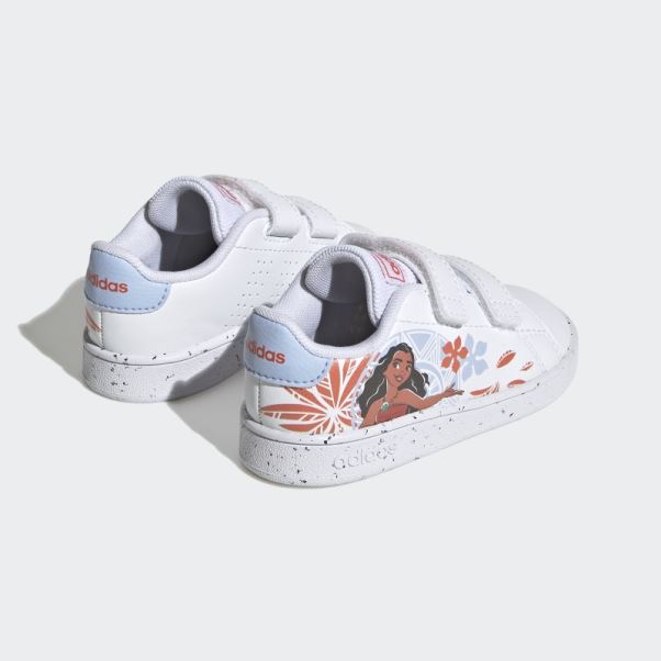 Adidas X Disney Avantage Moana Chaussures à Crochets Et Boucles Mode Blanc