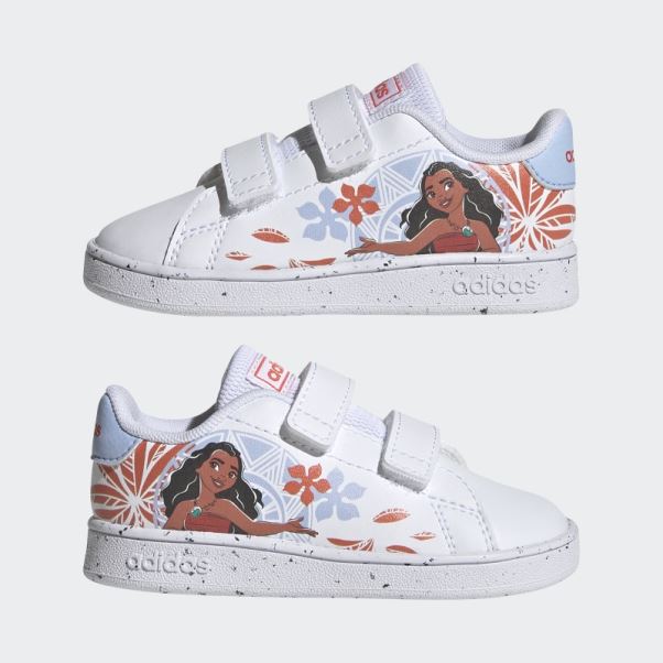 Adidas X Disney Avantage Moana Chaussures à Crochets Et Boucles Mode Blanc
