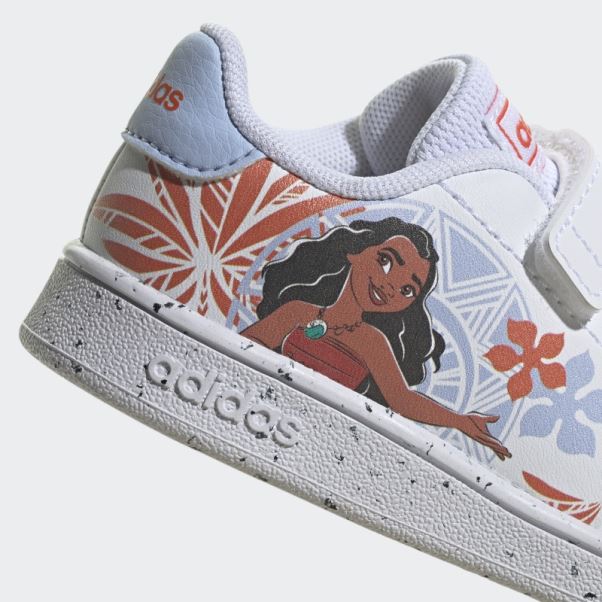 Adidas X Disney Avantage Moana Chaussures à Crochets Et Boucles Mode Blanc